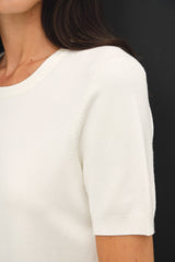 Ivory Basic Short Sleeve Sweater Top