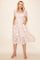 Ivory Floral Sweetheart Neckline Midi Dress