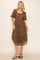 Brown Lace Tired Midi Dress