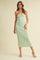Mint Cutout Tie Back Strapless Midi Dress