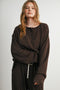Brown Polka Dot Henley Long Sleeve Top