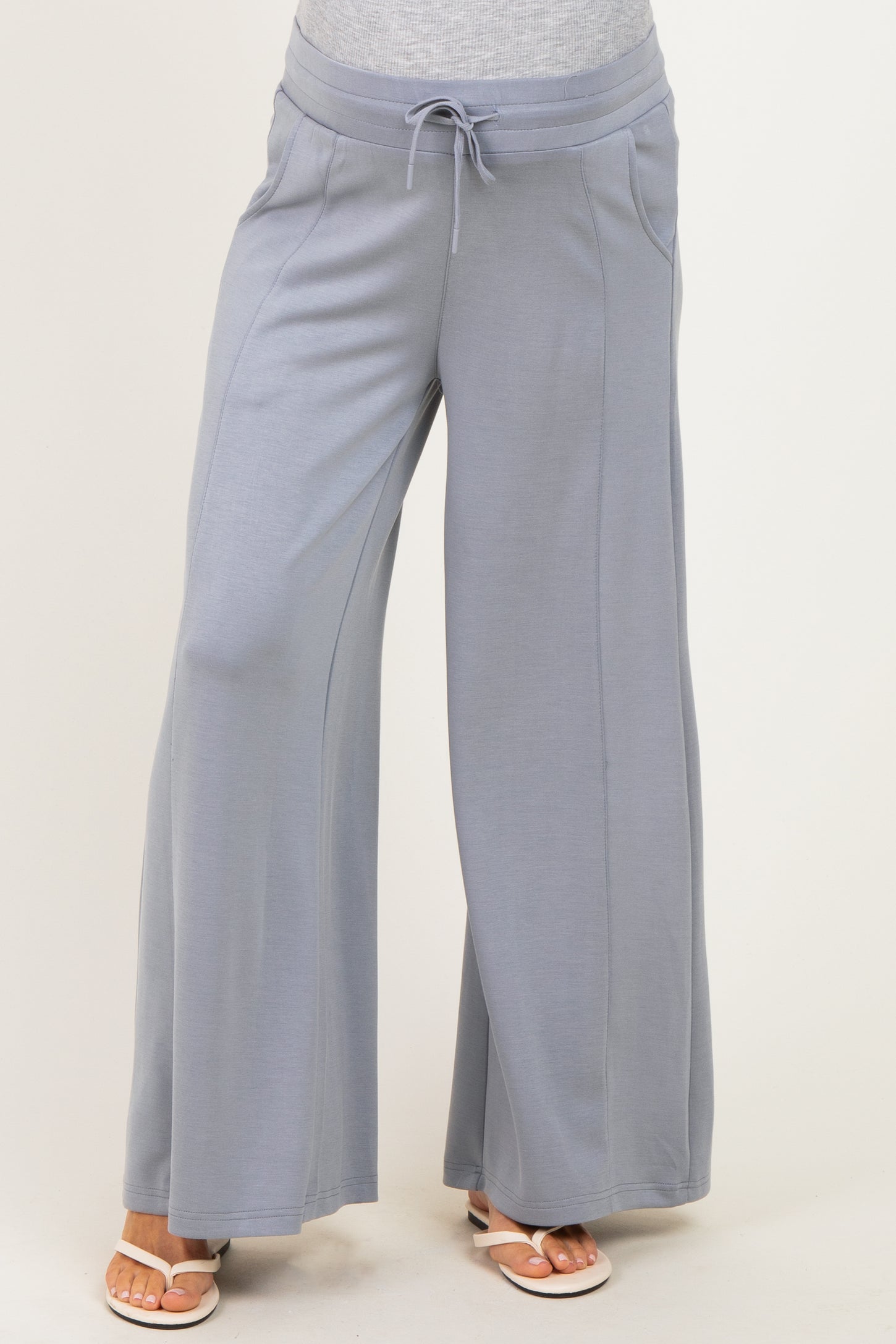 Grey Drawstring Maternity Lounge Pants