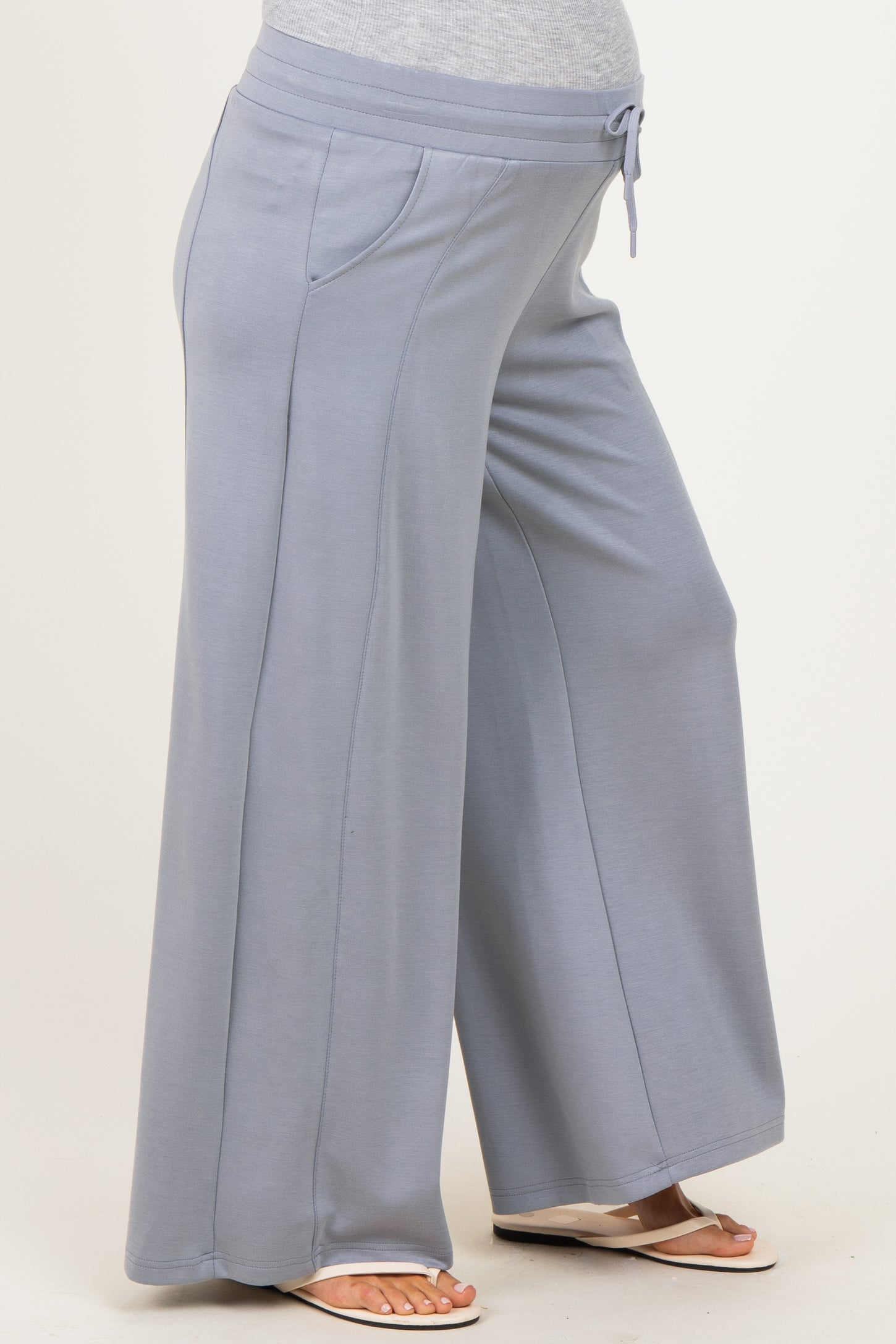 Grey Drawstring Maternity Lounge Pants