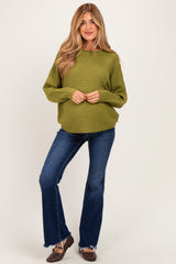 Matcha Honeycomb Knit Maternity Sweater