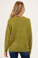 Matcha Honeycomb Knit Maternity Sweater