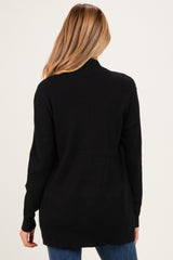 Black Mini Waffle Knit Maternity Sweater Cardigan