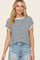 Lavender Striped Short Sleeve Sweater Top