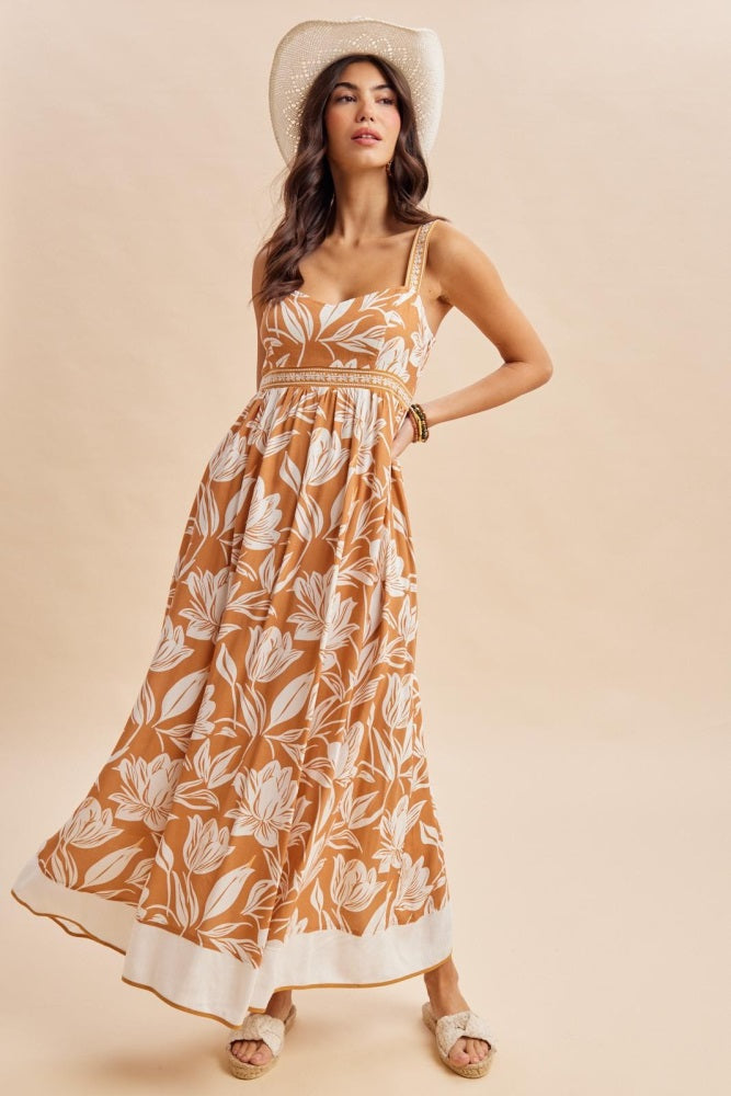 Amber Mixed Floral Sleeveless Maternity Maxi Dress