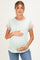 Mint Rib Color Block Short Sleeve Maternity Top
