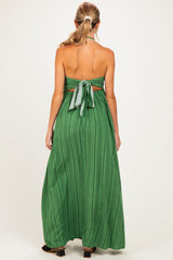 Olive Printed V Neck Maternity Maxi Dress