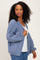 Blue Chunky Knit Bubble Sleeve Cardigan