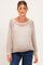Stone Open Knit Striped Maternity Sweater Top