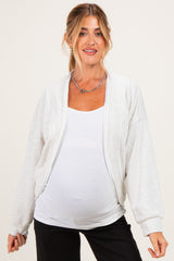 Oatmeal French Terry Maternity Shrug Cardigan
