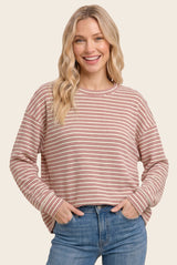 Red Striped Maternity Long Sleeve Top