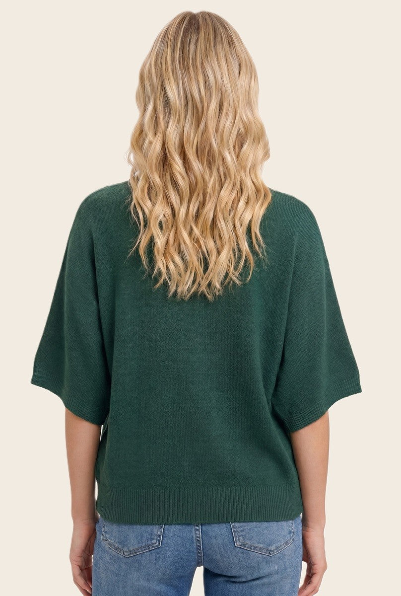 Forest Oversized Short Sleeve Sweater Top