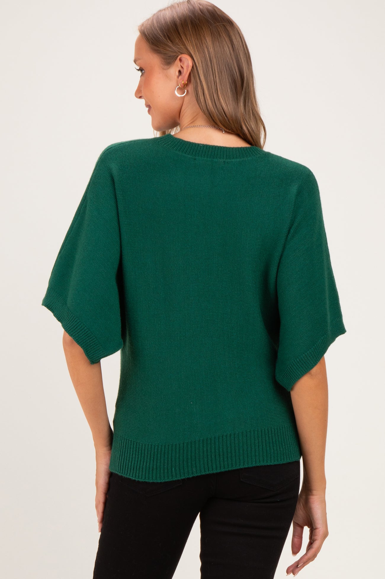 Forest Oversized Maternity Short Sleeve Sweater Top