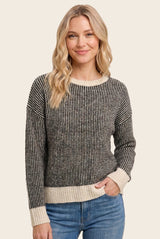 Chocolate Two Tone Ribbed Maternity Sweater