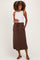Chocolate Front Tie Maternity Maxi Skirt