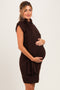 Chocolate Scarf Sweater Maternity Mini Dress