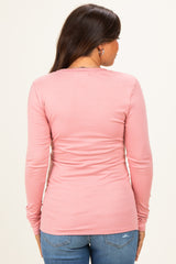 Mauve Long Sleeve Maternity Top
