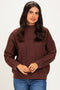 Brown Oversized Cable Knit Sweater