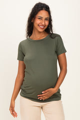 Sage Basic Short Sleeve Maternity Top