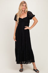Black Lace Maternity Maxi Dress