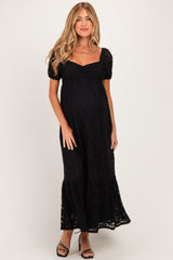 Black Lace Maternity Maxi Dress