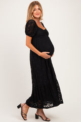 Black Lace Maternity Maxi Dress
