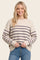 Purple Striped Basic Sweater