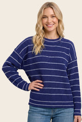 Light Navy Striped Sweater