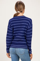 Light Navy Striped Maternity Sweater