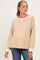 Camel Relaxed Fit Striped Maternity Pullover