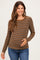 Olive Double Striped Long Sleeve Maternity Top