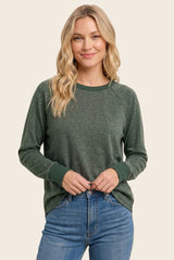 Olive Brushed Knit Long Sleeve Maternity Top