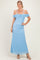Light Blue Lace Off Shoulder Maxi Dress