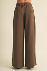 Coconut Tie-Waist Wide Leg Trousers