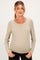 Light Olive Pinstriped Scoop Neck Maternity Henley Top