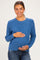 Blue Waffle Textured Maternity Sweater