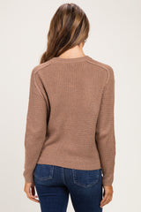 Mocha Waffle Textured Maternity Sweater
