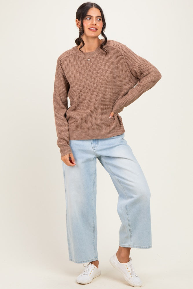 Mocha Waffle Textured Sweater