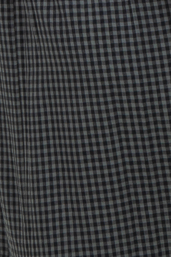 black and white gingham patterned fabric with a slightly gathered texture