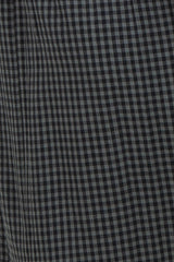 black and white gingham patterned fabric with a slightly gathered texture