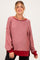 Burgundy Two Tone Oversized Thermal Knit Maternity Top