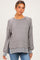 Grey Two Tone Oversized Thermal Knit Maternity Top