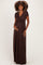 PinkBlush Brown Draped Maternity/Nursing Maxi Dress