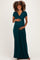 PinkBlush Hunter Green Draped Maternity/Nursing Maxi Dress