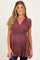 PinkBlush Red Brown Draped Front Maternity Nursing Top