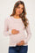 Ivory Copper Basic Pinstripe Maternity Sweater