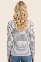 Ivory Navy Basic Pinstripe Sweater